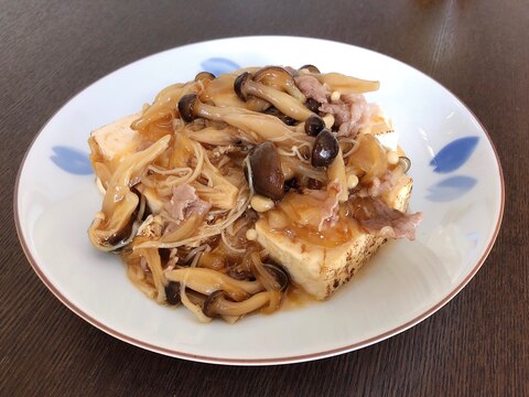 キノコと豆腐あんかけ＊すき焼き風